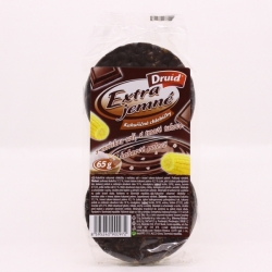 Kukuřičné celozrnné chlebíčky v tmavé kakaové polevě 65g Druid CZ