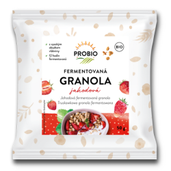 Műsli křupavé - granola fermentovaná jahodová jednoporcová 50 g BIO PROBIO 