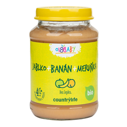 Příkrm jablko, banán, meruňka 190 g BIO   COUNTRY LIFE