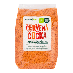 Čočka červená půlená loupaná 1 kg BIO   COUNTRY LIFE