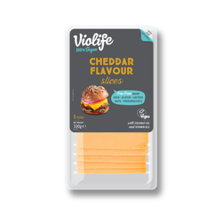 Plátky s příchutí cheddar 100 g   VIOLIFE