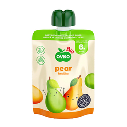 Příkrm ovocný hruška - kapsička 90 g BIO   OVKO