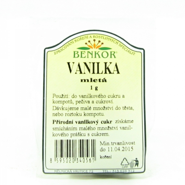 Vanilka mletá 1g Benkor