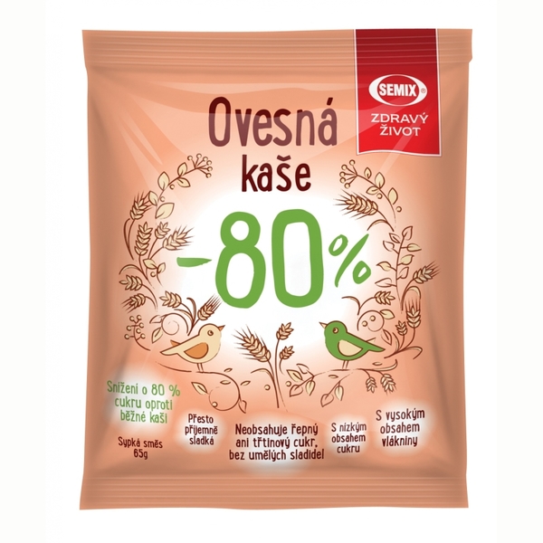 Kaše ovesná -80% 65g Semix