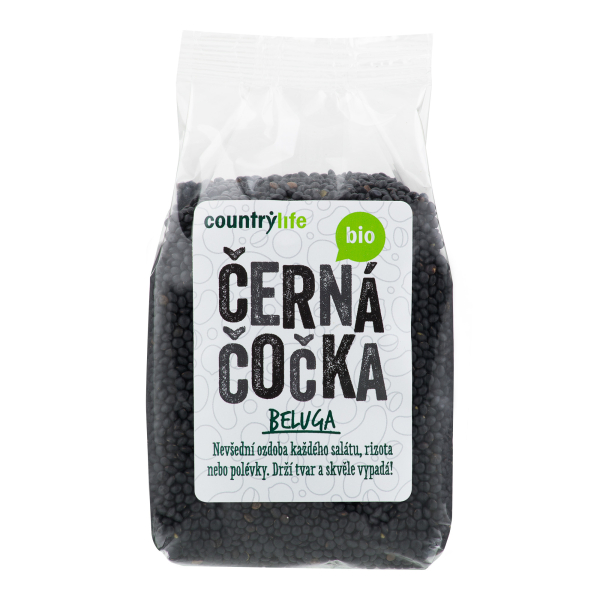 Čočka černá beluga 500 g BIO   COUNTRY LIFE 